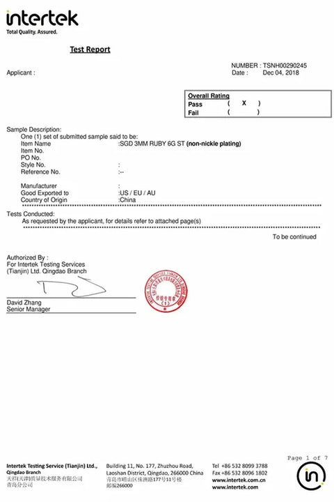 EPA-Earring Safety Report